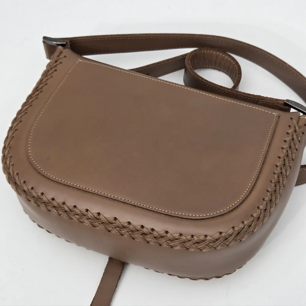 EXCELLENT CALLISTA CRAFTS MESSENGER SADDLE LEATHER BAG - TAN